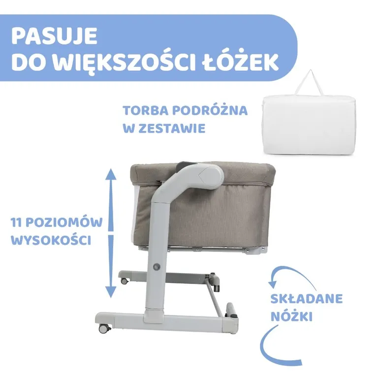 Chicco, Co-Sleeping, Next2Me, Magic Evo, łóżeczko dostawne, desert taupe