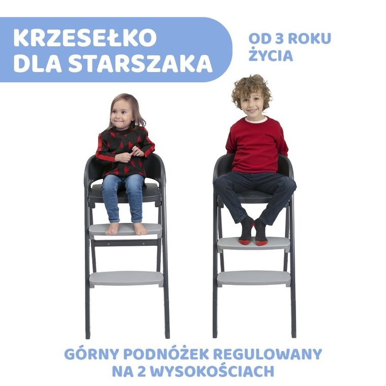 Chicco, Crescendo Up, krzesełko do karmienia, ewolucyjne, Etna Black