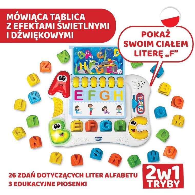 Chicco, Edu4you, wesoły alfabet, powiedz i pokaż, zabawka edukacyjna