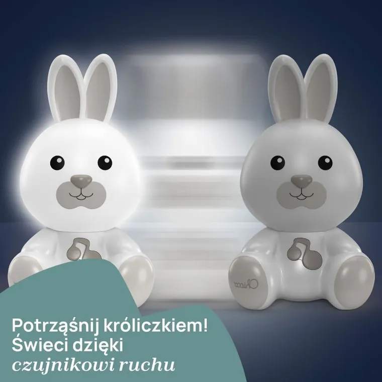 Chicco, First Dreams, Króliczek, lampka nocna, uspokajacz z dźwiękami, beżowa
