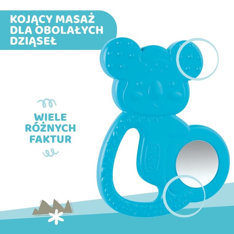 Chicco, Koala, gryzak ze stalą nierdzewną, niebieski