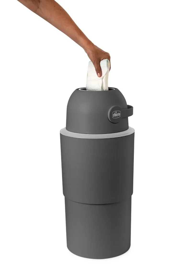 Chicco, kosz na pieluchy, teleskopowy, XL, grafitowy + worki