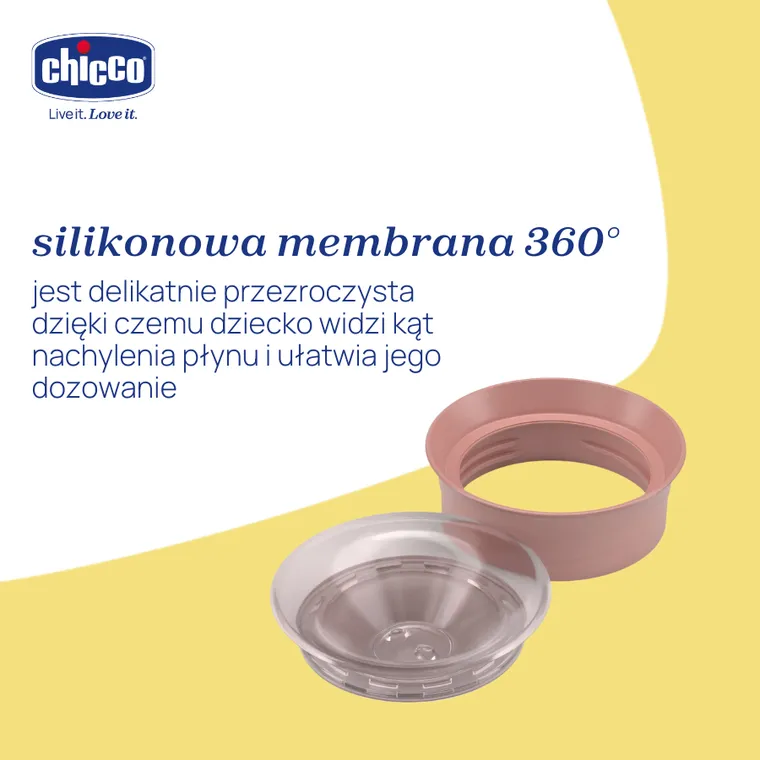 Chicco, kubek treningowy 360° do nauki samodzielnego picia, brzoskwiniowy, 12m+, 200 ml