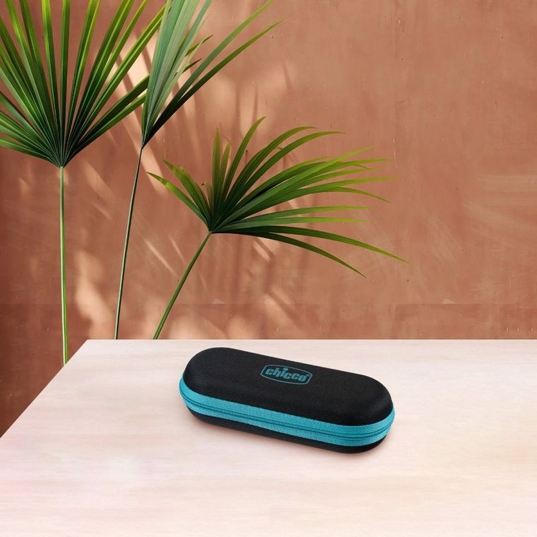 Chicco, okulary przeciwsłoneczne + etui, 12m+, morskie