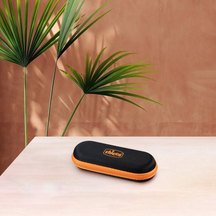 Chicco, okulary przeciwsłoneczne + etui, 36m+, pomarańczowe