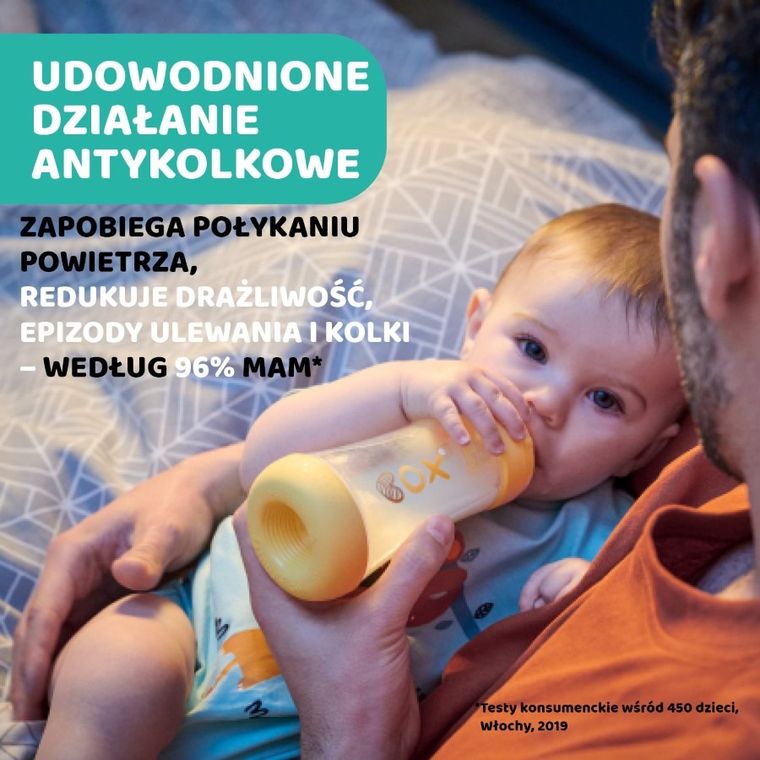 Chicco, Perfect5, butelka antykolkowa, yellow, 4m+, 300 ml