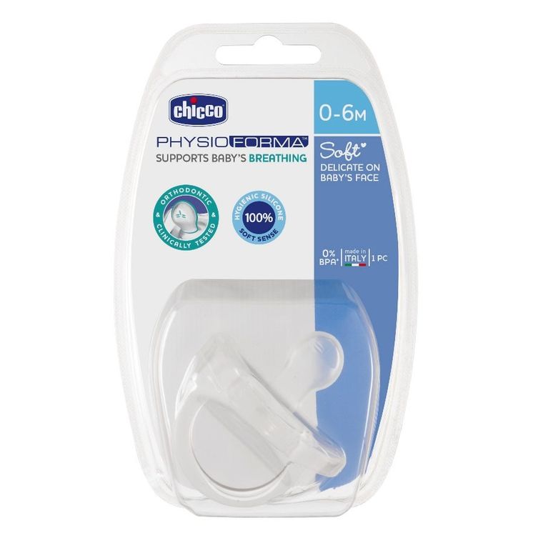 Chicco, PhysioForma Soft, smoczek uspokajający, silikonowy, 0m+