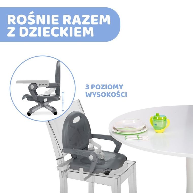 Chicco, Pocket Snack, krzesełko do karmienia, Dark Grey