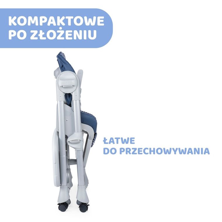 Chicco, Polly Easy, krzesło do karmienia, Pinguin, 4 koła