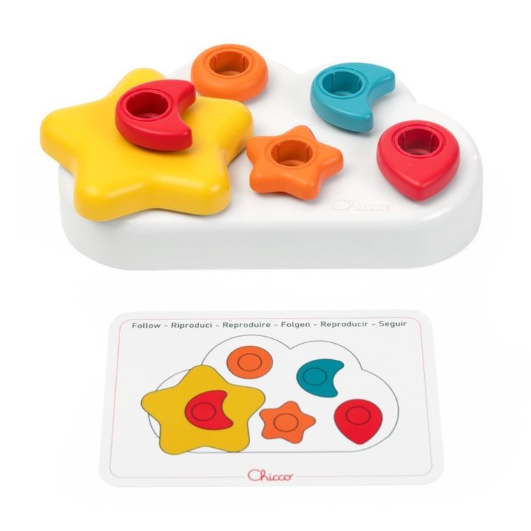 Chicco, Smart2Play, Kolorowe Pinezki, układanka, chmurka
