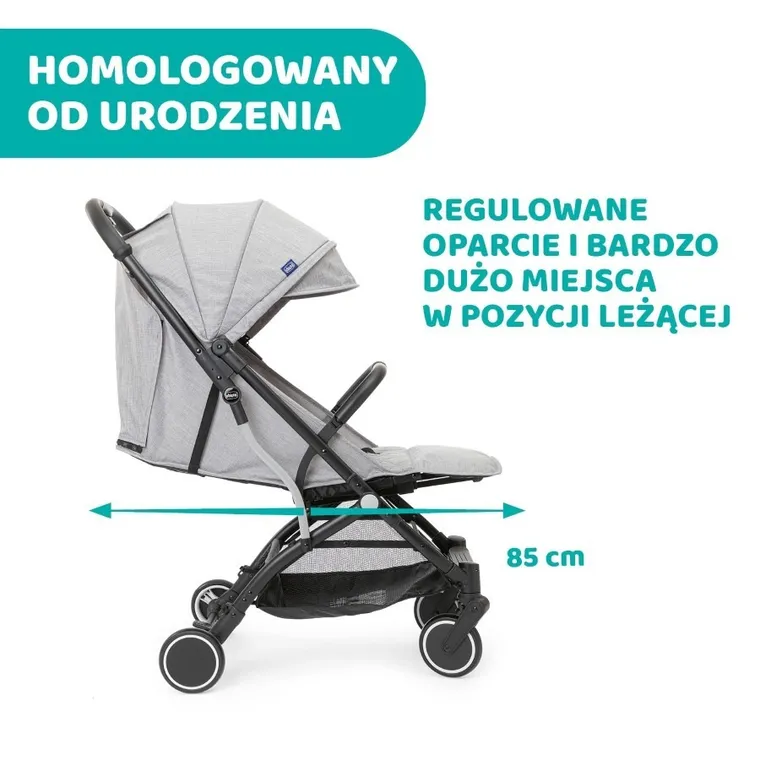 Chicco, Trolley Me, wózek spacerowy, Light Grey
