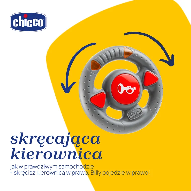 Chicco, Turbo Team, Billy BigWheels, pojazd zdalnie sterowany, czerwony