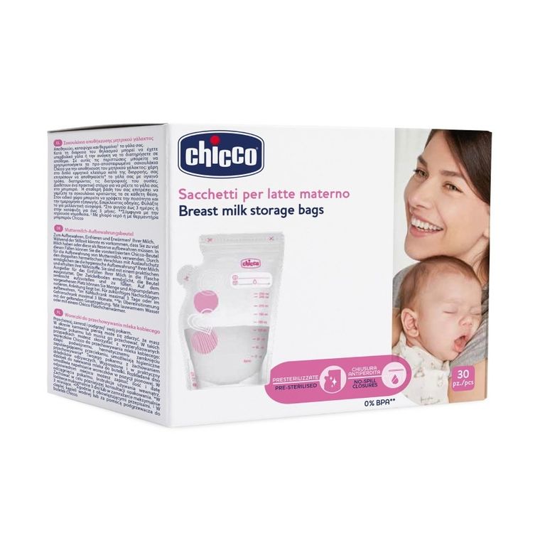 Chicco, woreczki do przechowywania mleka, 250 ml, 30 szt.