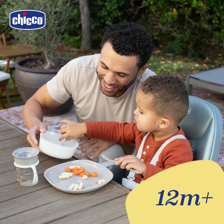 Chicco, zestaw 2 talerzy, turkusowy, 12m+