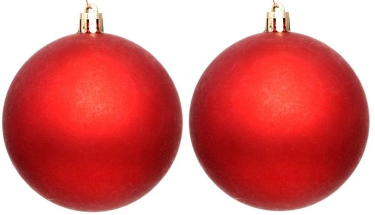 Christmas Decoration, bombka dekoracyjna, plastikowa, czerwony, 60 mm, 12 szt.