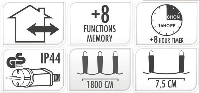 Christmas Decoration, lampki choinkowe, łańcuch świetlny, 240 led timer, ciepły, biały