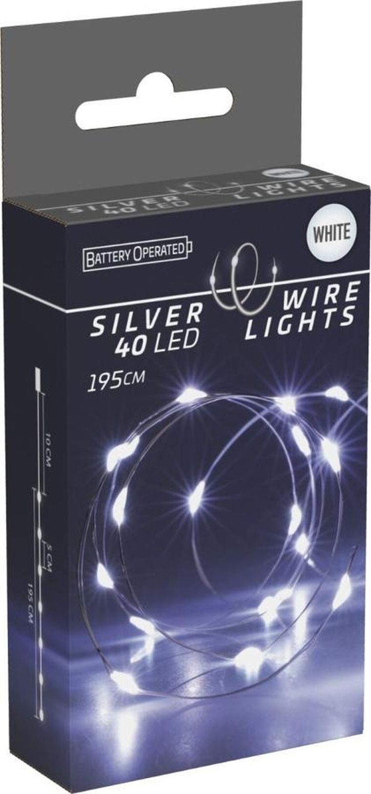 Christmas Decoration, lampki girlanda 40 led, zimny biały