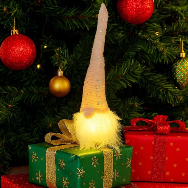 Christmas Decoration, mikołaj dekoracyjny, LED, różowy, 25 cm