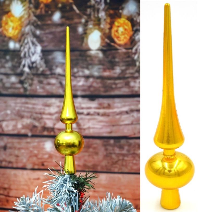 Christmas gifts, czubek choinkowy, wysokość 25 cm złoty