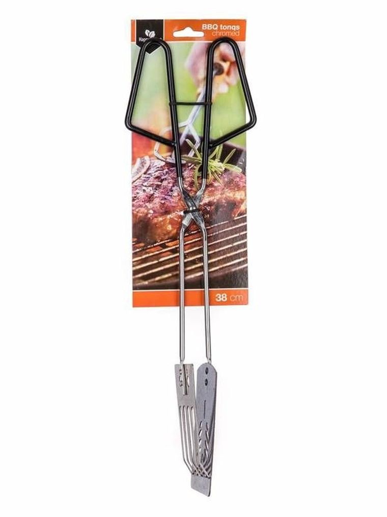 Chromowane szczypce BBQ, 38 cm