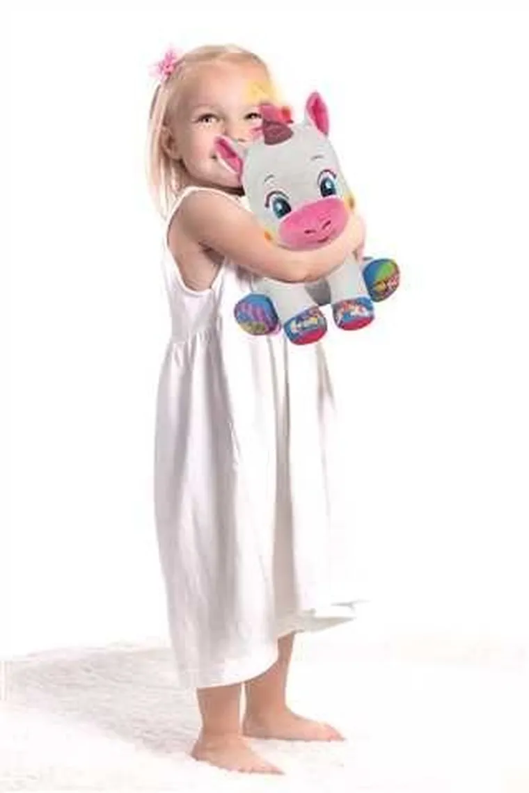Clementoni, Baby, pluszowy jednorożec, maskotka interaktywna, 29 cm