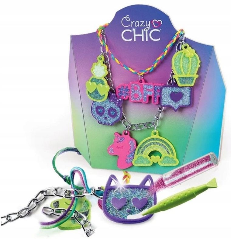 Clementoni, Crazy Chic, Kolorowe charmsy, zestaw do robienia bransoletek