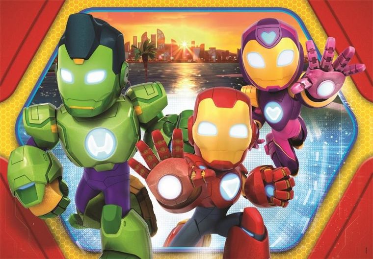 Clementoni, Iron Man i super ekipa, puzzle maxi, 24 elementy