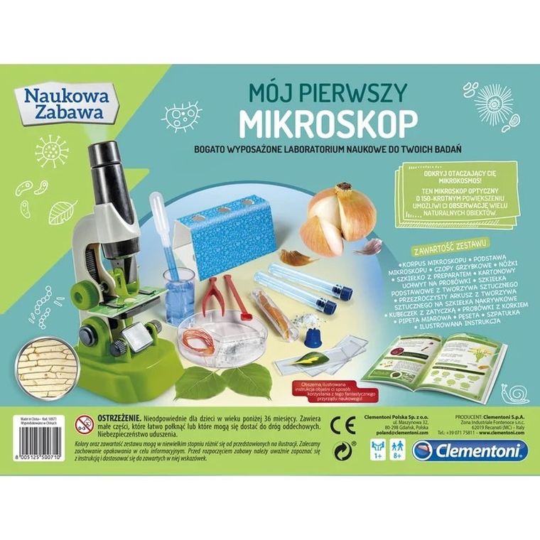 Clementoni, Naukowa Zabawa, Mikroskop, zestaw edukacyjny