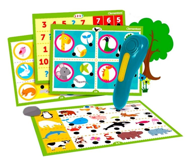 Clementoni, Uczę się bawiąc, Mówiące pióro, 500 Pytań, Zwierzęta, gra edukacyjna