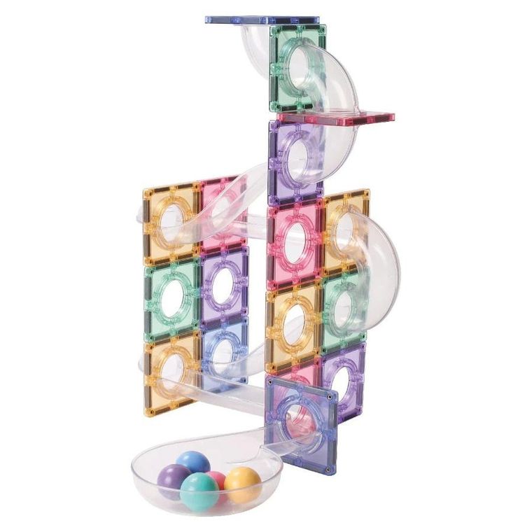 Cleverclixx, Ball Run Creative Pack Pastel, klocki magnetyczne, 70 elementów