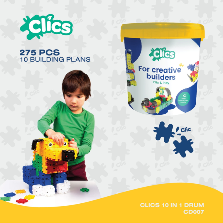 Clics, Creative Builders, klocki konstrukcyjne, 275 elementów