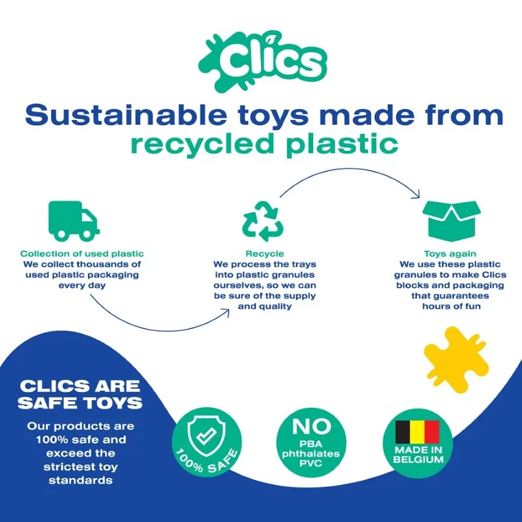 Clics, Rollerbox, klocki konstrukcyjne, 675 elementów