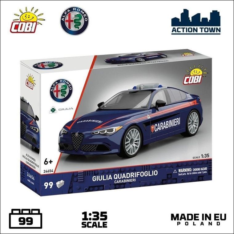Cobi, Alfa Romeo Giulia Auad Carabinieri, klocki, 1:35, 99 elementów