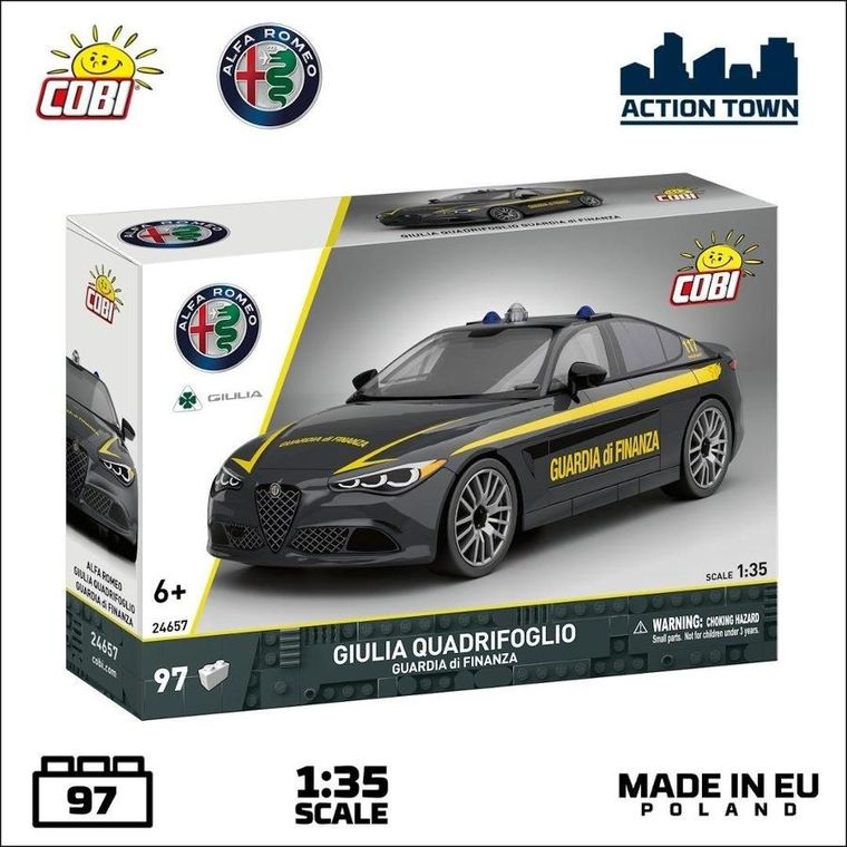 Cobi, Alfa Romeo Giulia Quardrifoglio Guardia di Finanza, klocki, 1:35, 97 elementów