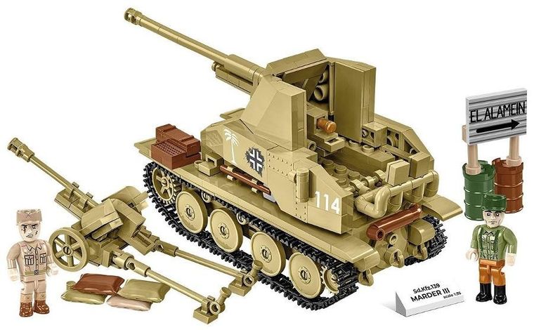 Cobi, Historical Collection WWII, Sd.Kfz. 139 Marder III, czołg, 1:35, klocki, 486 elementów