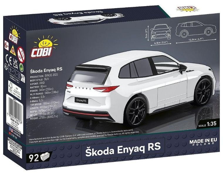 Cobi, Skoda Enyaq RS, klocki, 92 elementy