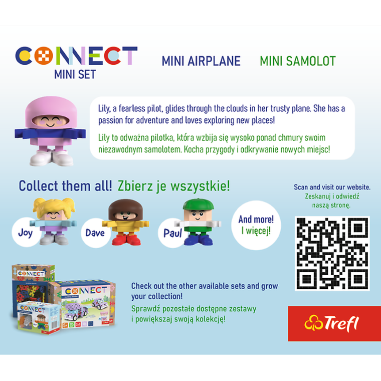 Connect, Mini Set, Mini Airplane, klocki konstrukcyjne, 32 elementy, 62042