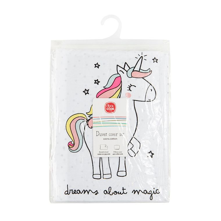 Cool Club, 2-częściowy komplet pościeli dziewczęcej, biały, Dreams About Magic, 100-135 cm