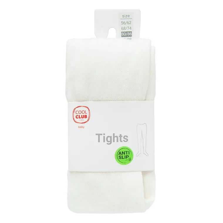 Cool Club, Antypoślizgowe rajstopy dziewczęce, białe