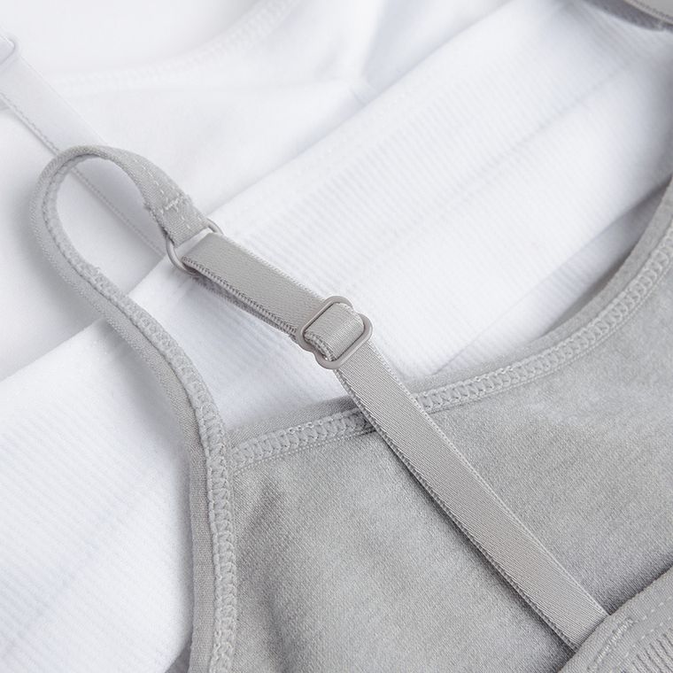 Cool Club, Biustonosz sportowy dziewczęcy, szary, biały, mikrofibra, zestaw, 2 szt.