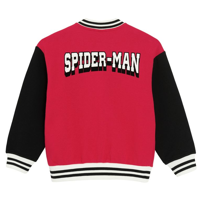 Cool Club, Bluza bejsbolówka chłopięca, rozpinana, czerwona, Spider-Man