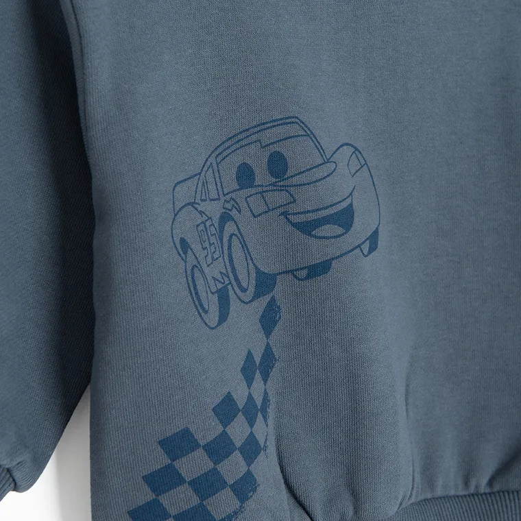 Cool Club, Bluza bejsbolówka chłopięca, rozpinana, niebieska, Auta