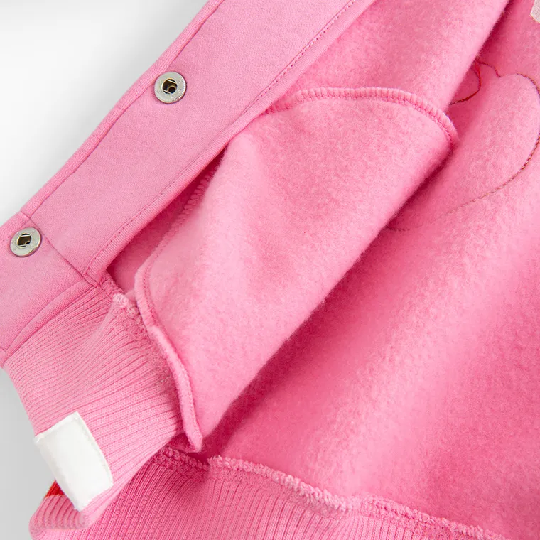 Cool Club, Bluza bejsbolówka dziewczęca, rozpinana, ocieplana, różowa