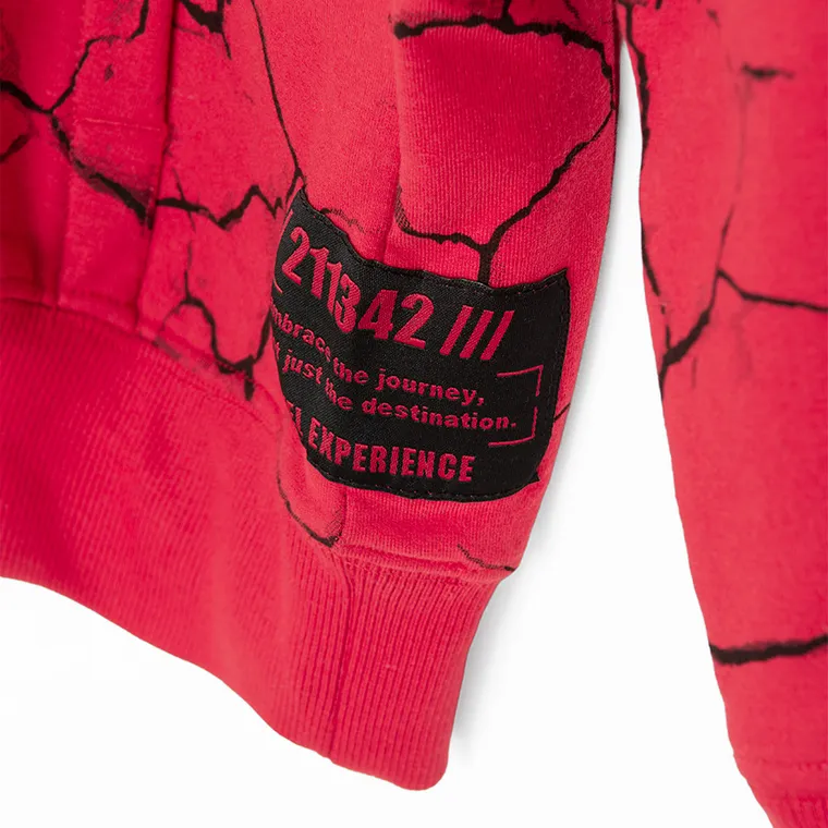 Cool Club, Bluza chłopięca z kapturem, oversize, czerwona