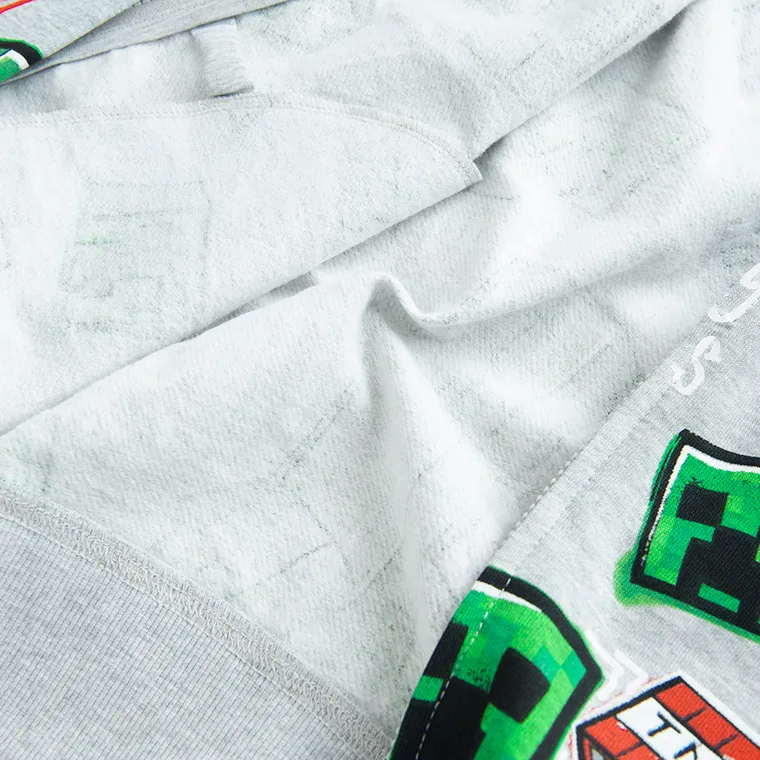 Cool Club, Bluza chłopięca z kapturem, rozpinana, szara, Minecraft