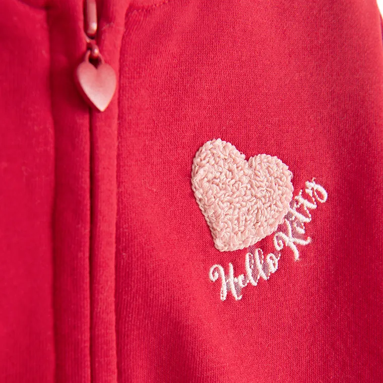 Cool Club, Bluza dziewczęca, rozpinana, czerwona, Hello Kitty