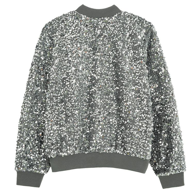 Cool Club, Bluza dziewczęca, rozpinana, srebrna