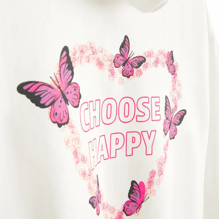 Cool Club, Bluza dziewczęca z kapturem, ocieplana, biała