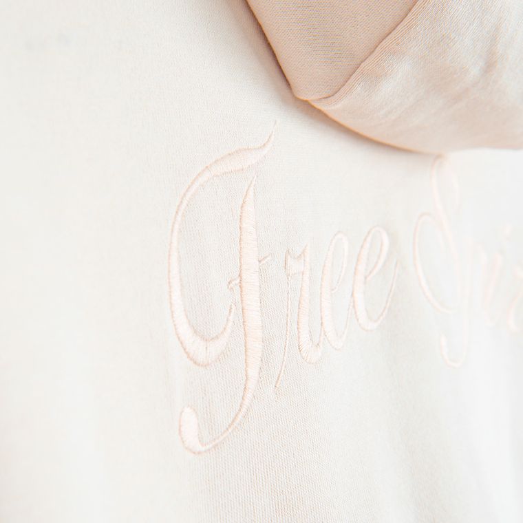 Cool Club, Bluza dziewczęca z kapturem, rozpinana, beżowa