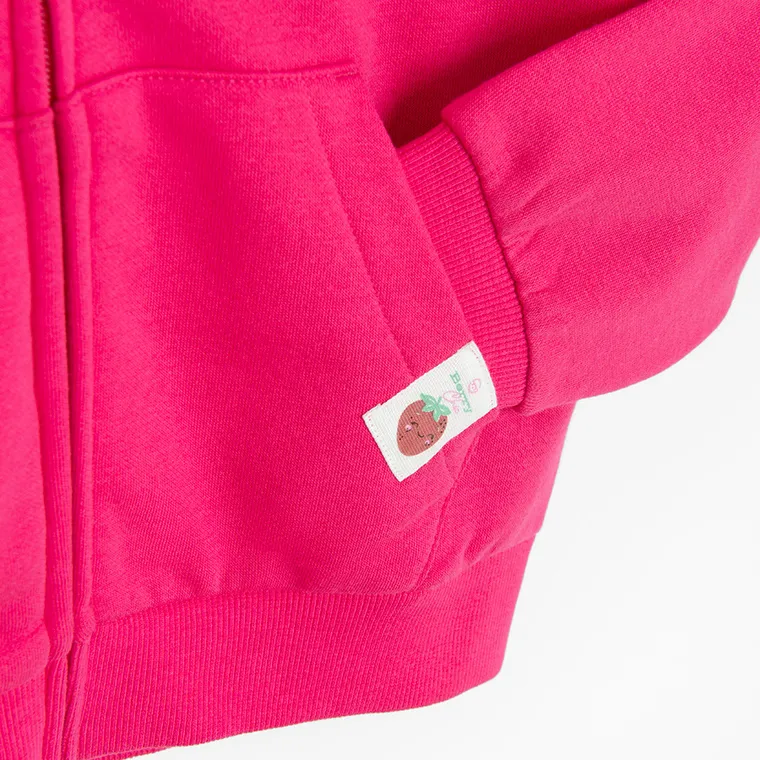 Cool Club, Bluza dziewczęca z kapturem, rozpinana, różowa